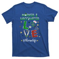 Vaccinated Masked St Patrick's Day Nurse Life Healthcare Gift T-Shirt