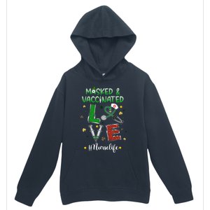 Vaccinated Masked St Patrick's Day Nurse Life Healthcare Gift Urban Pullover Hoodie