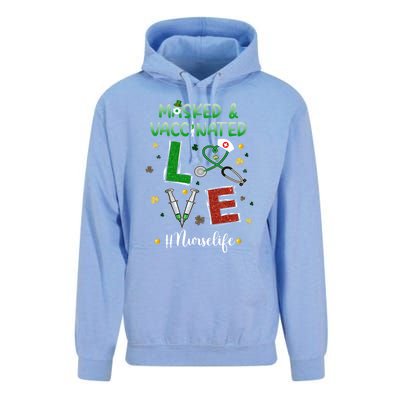 Vaccinated Masked St Patrick's Day Nurse Life Healthcare Gift Unisex Surf Hoodie