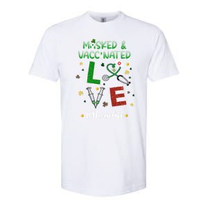 Vaccinated Masked St Patrick's Day Nurse Life Healthcare Gift Softstyle CVC T-Shirt