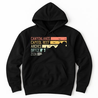 Vintage Moab Souvenir Big 5 Utah Mighty Five National Park Hoodie