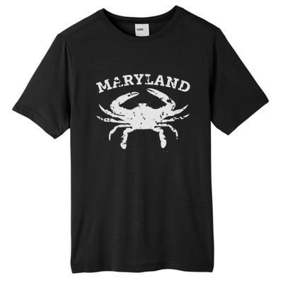 Vintage Maryland State Blue Crab Tall Fusion ChromaSoft Performance T-Shirt