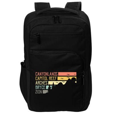 Vintage Moab Souvenir Big 5 Utah Mighty Five National Park Impact Tech Backpack