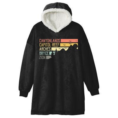 Vintage Moab Souvenir Big 5 Utah Mighty Five National Park Hooded Wearable Blanket