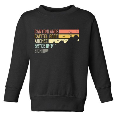 Vintage Moab Souvenir Big 5 Utah Mighty Five National Park Toddler Sweatshirt