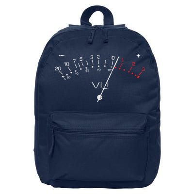 VU Meter Sound Engineer Hi Fi Analog Tee 16 in Basic Backpack
