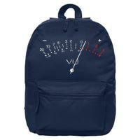 VU Meter Sound Engineer Hi Fi Analog Tee 16 in Basic Backpack