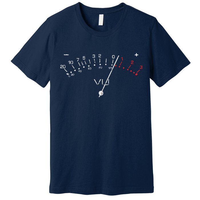 VU Meter Sound Engineer Hi Fi Analog Tee Premium T-Shirt