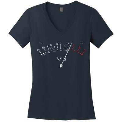 VU Meter Sound Engineer Hi Fi Analog Tee Women's V-Neck T-Shirt
