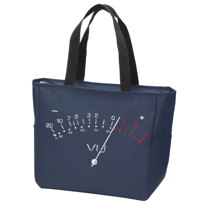 VU Meter Sound Engineer Hi Fi Analog Tee Zip Tote Bag