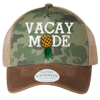 Vacay Mode summer vacation upside down pineapple swinger Legacy Tie Dye Trucker Hat