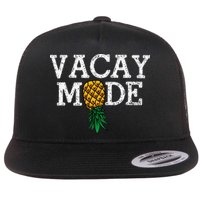Vacay Mode summer vacation upside down pineapple swinger Flat Bill Trucker Hat