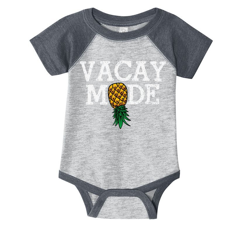Vacay Mode summer vacation upside down pineapple swinger Infant Baby Jersey Bodysuit