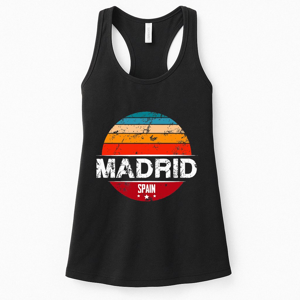 Vintage Madrid Spain Souvenir Womens Tank Top