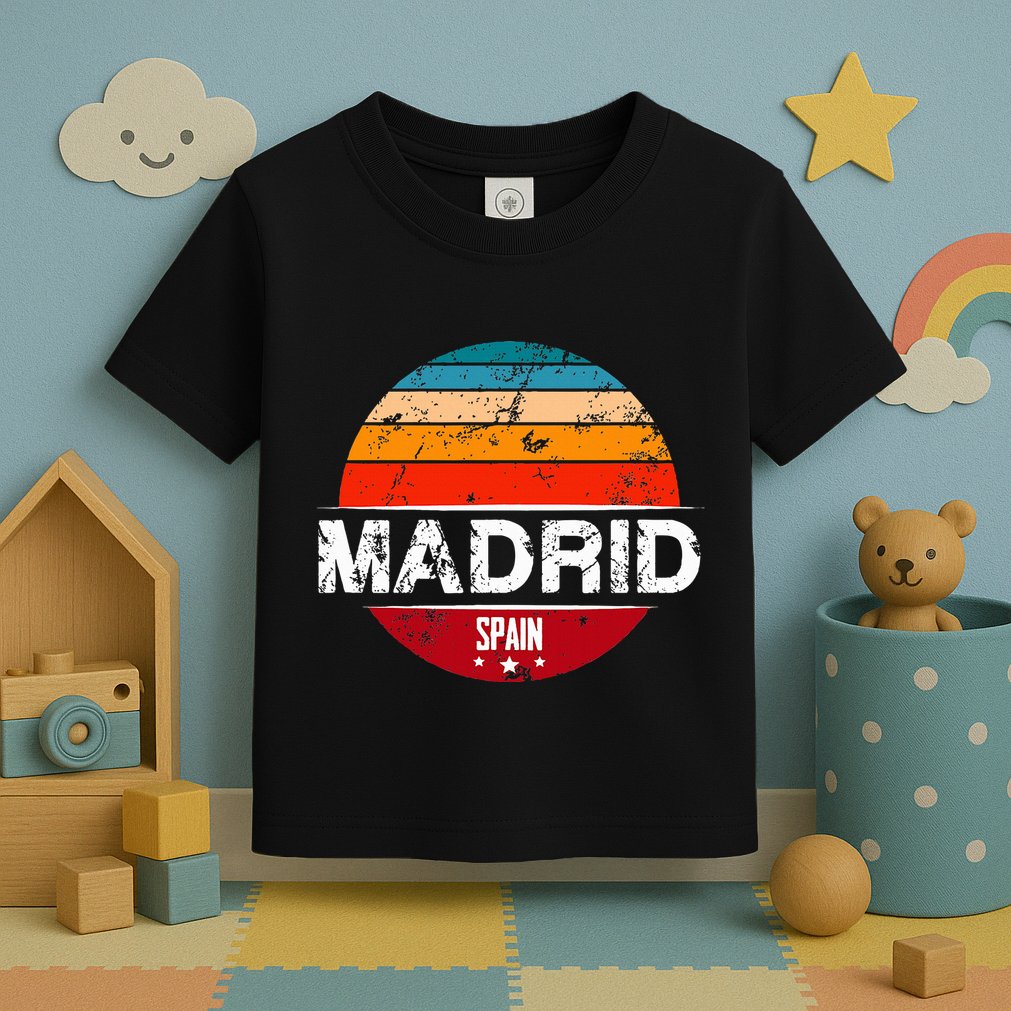 Vintage Madrid Spain Souvenir Toddler T-Shirt
