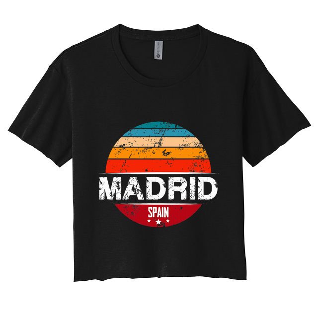 Vintage Madrid Spain Souvenir Crop Top