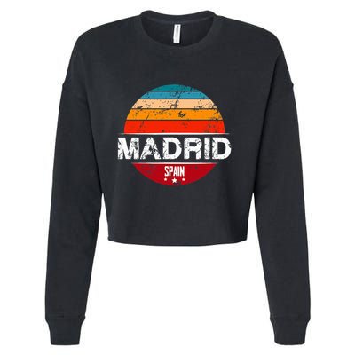 Vintage Madrid Spain Souvenir Cropped Pullover Crew