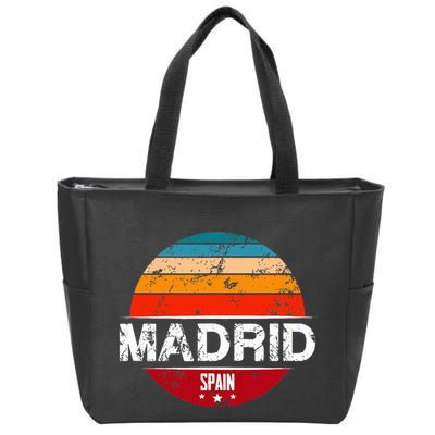 Vintage Madrid Spain Souvenir Zip Tote Bag