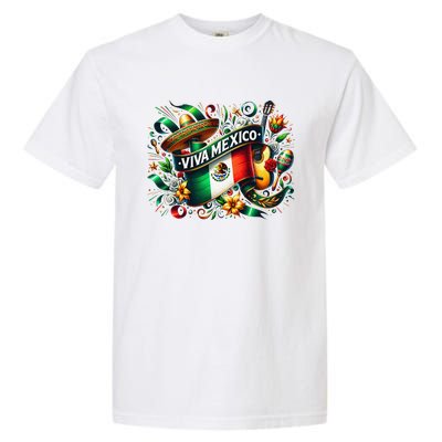 Viva Mexico September 16 Independence Of Mexico Gift Garment-Dyed Heavyweight T-Shirt