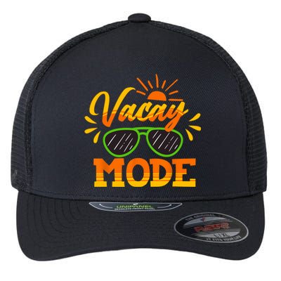 Vacay Mode Sunglasses Summer Vacation Cruise Trip Holiday Flexfit Unipanel Trucker Cap