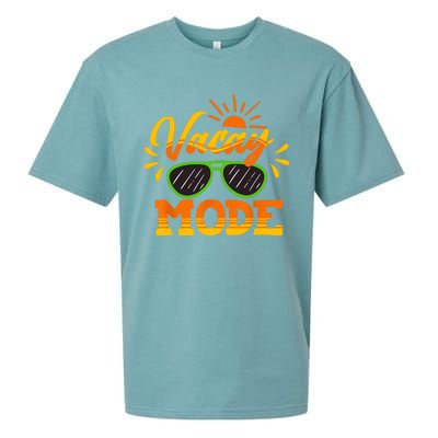 Vacay Mode Sunglasses Summer Vacation Cruise Trip Holiday Sueded Cloud Jersey T-Shirt