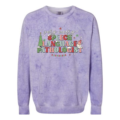 Very Merry Speech Language Pathologist Speech Squad Xmas Colorblast Crewneck Sweatshirt