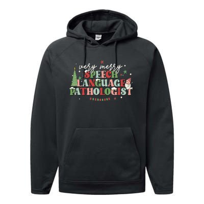 Very Merry Speech Language Pathologist Speech Squad Xmas Performance Fleece Hoodie