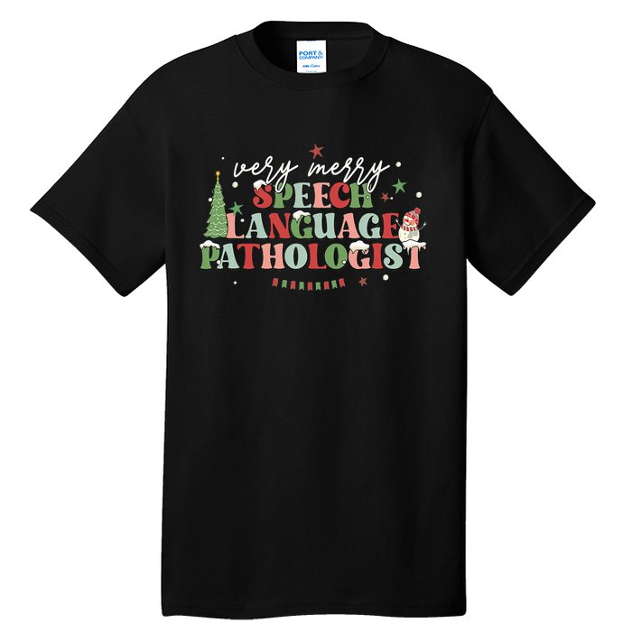 Very Merry Speech Language Pathologist Speech Squad Xmas Tall T-Shirt