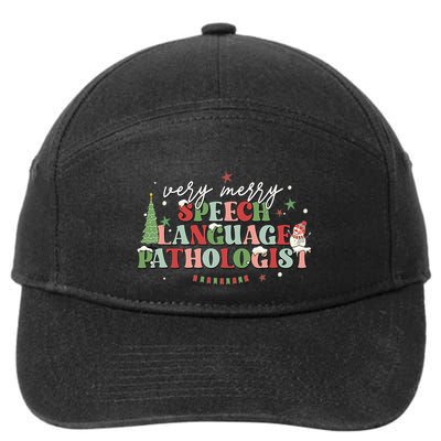 Very Merry Speech Language Pathologist Speech Squad Xmas 7-Panel Snapback Hat