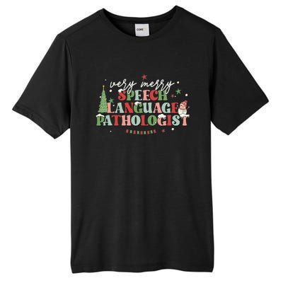 Very Merry Speech Language Pathologist Speech Squad Xmas Tall Fusion ChromaSoft Performance T-Shirt