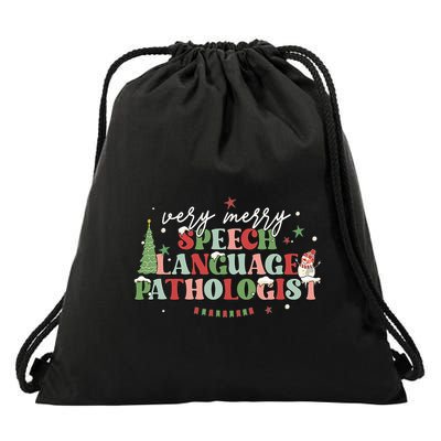 Very Merry Speech Language Pathologist Speech Squad Xmas Drawstring Bag