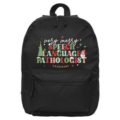 Very Merry Speech Language Pathologist Speech Squad Xmas 16 in Basic Backpack
