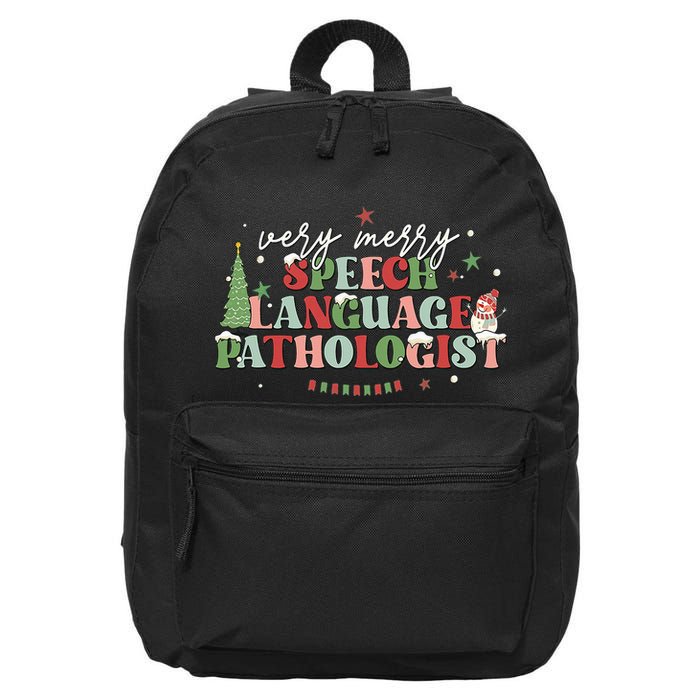 Very Merry Speech Language Pathologist Speech Squad Xmas 16 in Basic Backpack