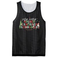 Very Merry Speech Language Pathologist Speech Squad Xmas Mesh Reversible Basketball Jersey Tank