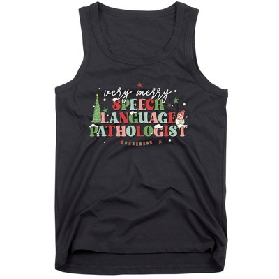 Very Merry Speech Language Pathologist Speech Squad Xmas Tank Top