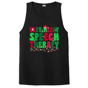 Very Merry Speech Therapy Slp Speech Therapist Christmas Gift PosiCharge Competitor Tank