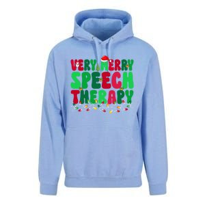 Very Merry Speech Therapy Slp Speech Therapist Christmas Gift Unisex Surf Hoodie