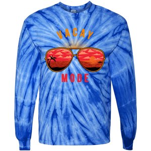 Vacay Mode Summer Vacation Vibes Sunglasses Beach Sunset Gift Tie-Dye Long Sleeve Shirt