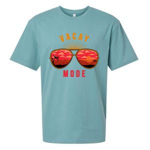 Vacay Mode Summer Vacation Vibes Sunglasses Beach Sunset Gift Sueded Cloud Jersey T-Shirt