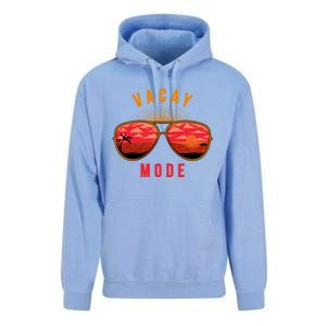 Vacay Mode Summer Vacation Vibes Sunglasses Beach Sunset Gift Unisex Surf Hoodie