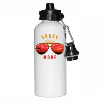 Vacay Mode Summer Vacation Vibes Sunglasses Beach Sunset Gift Aluminum Water Bottle