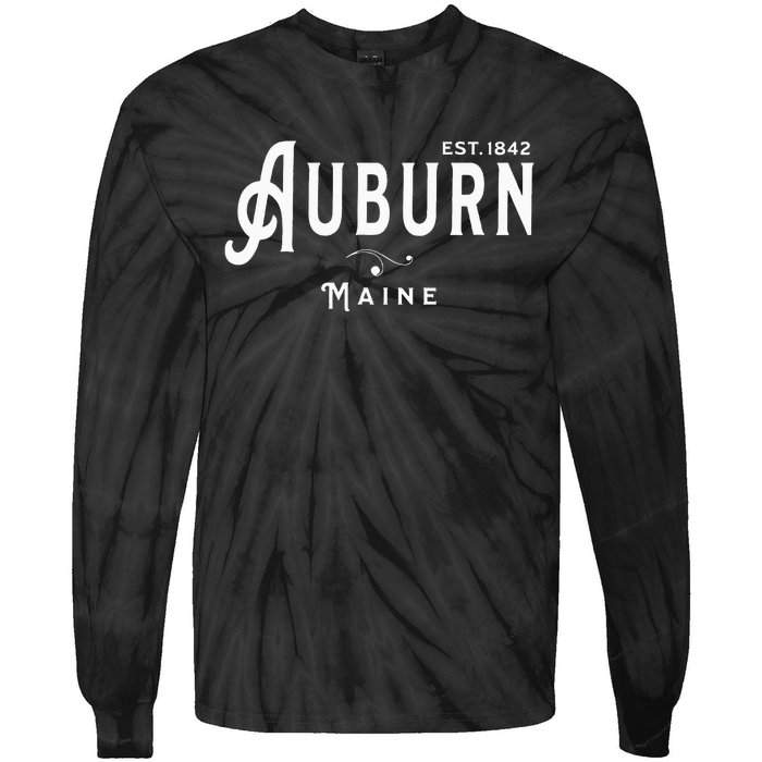 Vintage Merch Souvenir Visit Auburn Maine Tie-Dye Long Sleeve Shirt