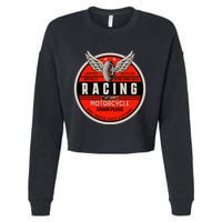 Vintage Motorcycle Spark Plug Limited Edition Cropped Pullover Crew