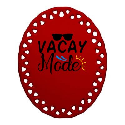 Vacay Mode Summer Vacation Ceramic Oval Ornament