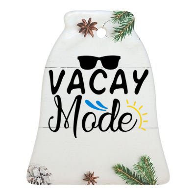 Vacay Mode Summer Vacation Ceramic Bell Ornament