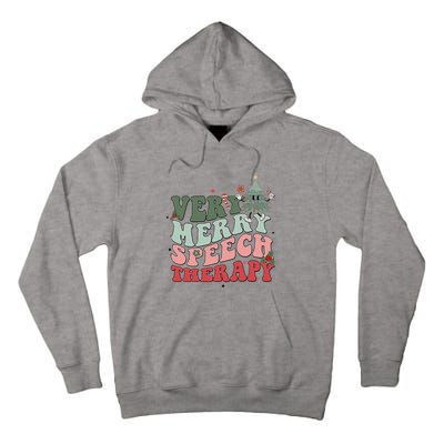 Very Merry Speech Therapist Christmas SLP Xmas Therapy Tall Hoodie