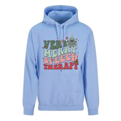 Very Merry Speech Therapist Christmas SLP Xmas Therapy Unisex Surf Hoodie