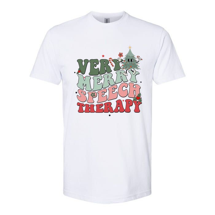 Very Merry Speech Therapist Christmas SLP Xmas Therapy Softstyle CVC T-Shirt