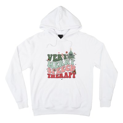 Very Merry Speech Therapist Christmas SLP Xmas Therapy Hoodie