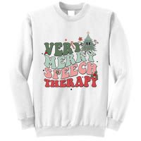 Very Merry Speech Therapist Christmas SLP Xmas Therapy Sweatshirt